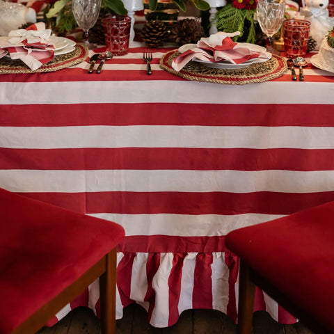 Red Striped Tablecloth